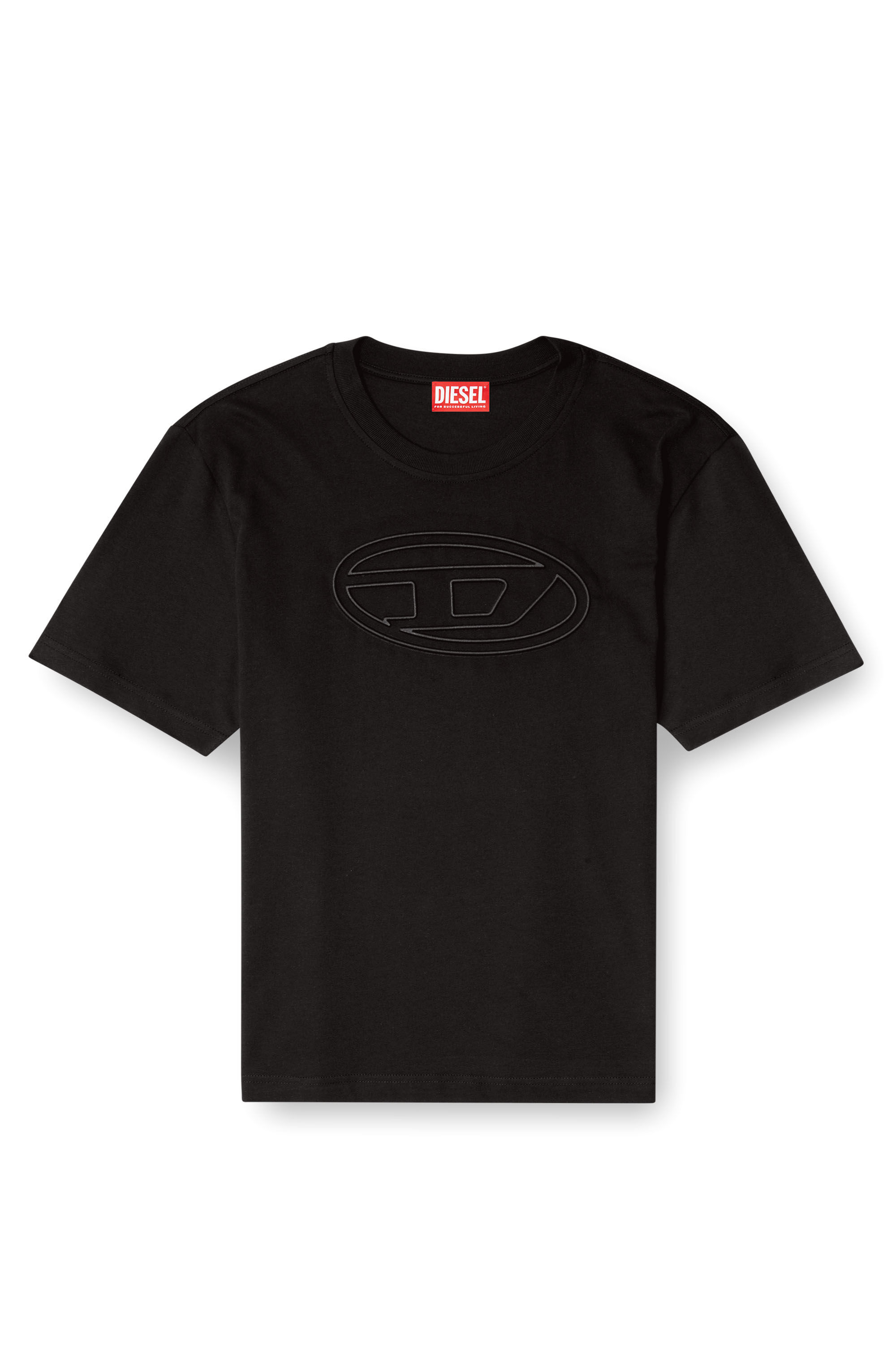 Men's T-shirt with embossed Oval D | Black | Diesel