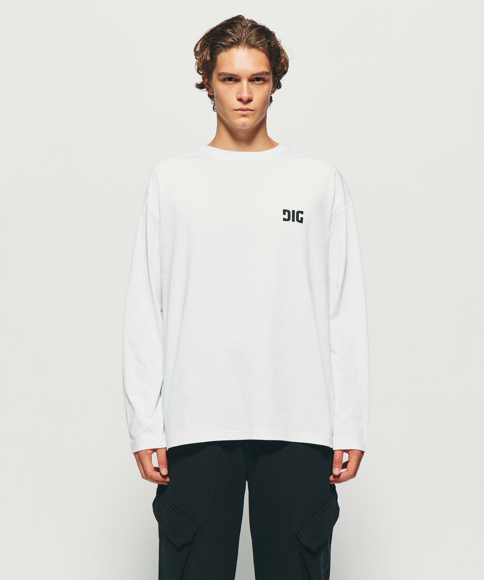 DIG SIGNATURE LOGO LONGSLEEVE T-SHIRT｛CT-05｝【[02]WHITE】 | DIG
