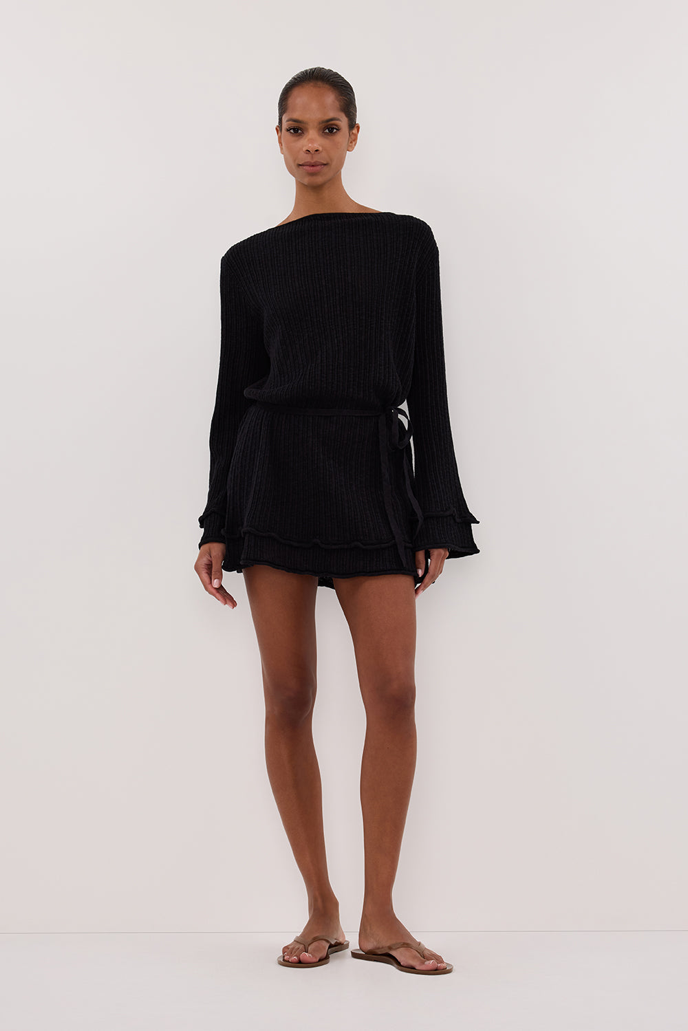 MAX BLACK KNIT MINI DRESS – DISSH