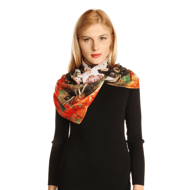 完売】venica Scallop embroidery scarf 完売】venica Scallop