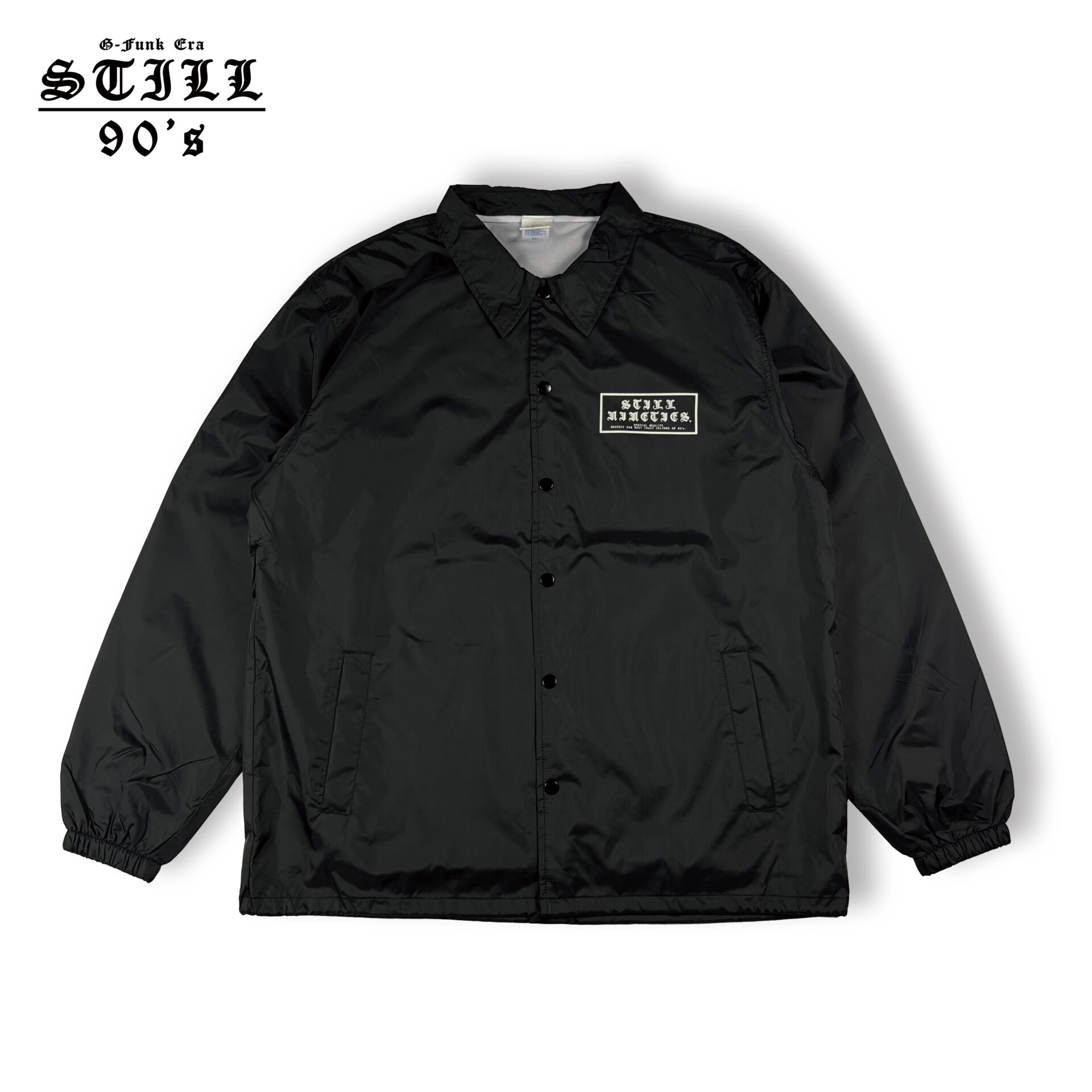 STILL 90's】Box Logo Coach Jacket Black 黒 コーチジャケット