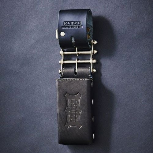 KBS-100LDX3 総ヌメ革3連結チェーンタイプ 鳶レベルホルダー 黒 KNICKS