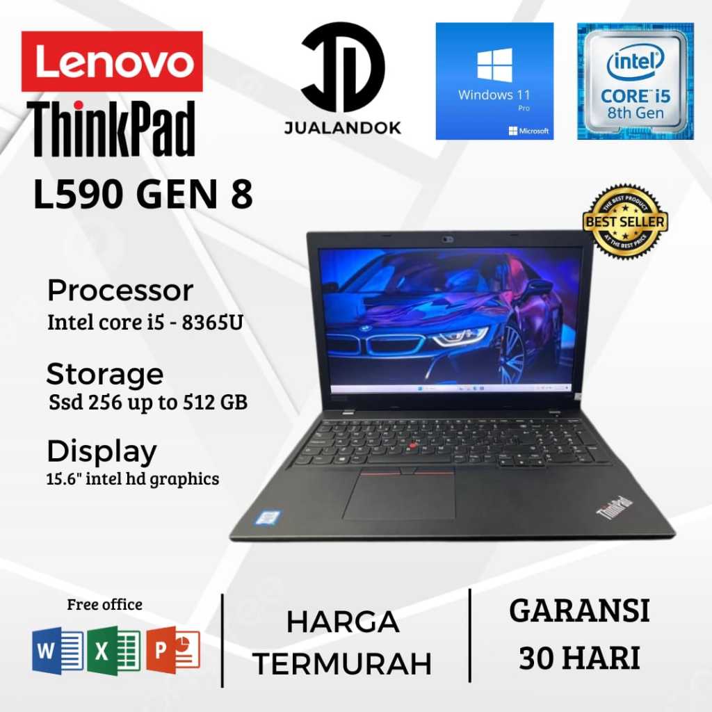 Jual Laptop Lenovo ThinkPad L590 Core i5 Gen 8 - RAM 16gb - SSD