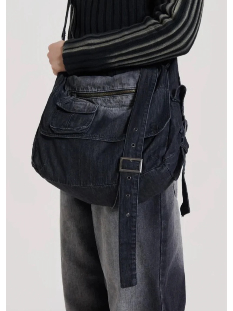 M.Lu} Jaded London Stellar Denim Messenger Bag 丹寧水洗郵差包