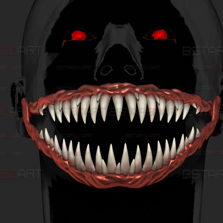 3D Printable Monster Teeth - Jaw Moveable - Halloween cosplay by