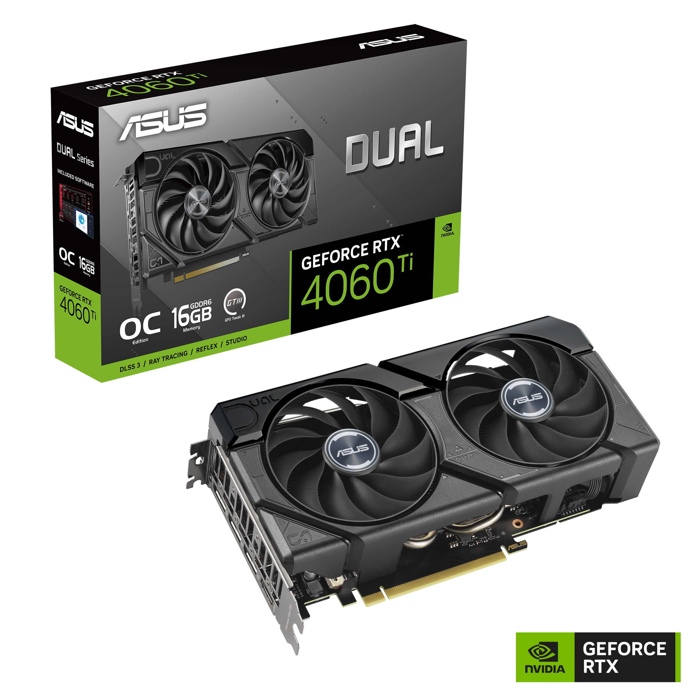 ASUS Dual GeForce RTX™ 4060 Ti EVO OC Edition 16GB GDDR6