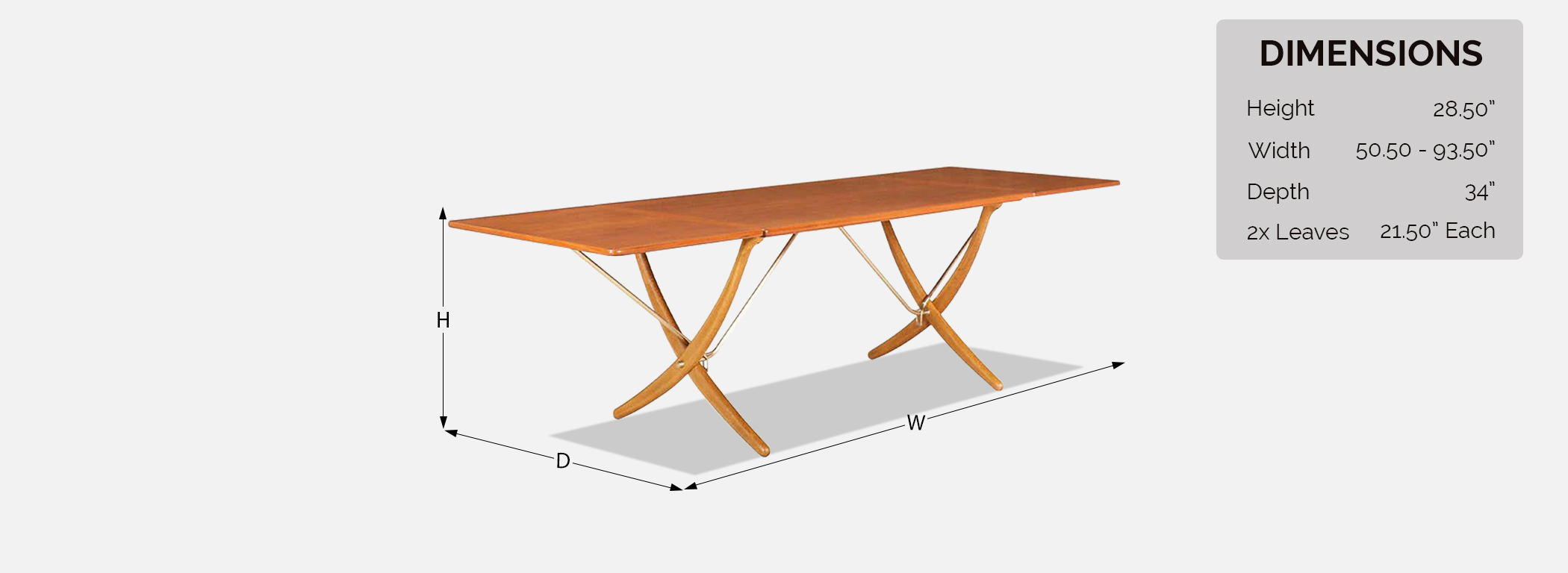 Hans J. Wegner AT 304 “Sabre” Dining Table for Andreas Tuck