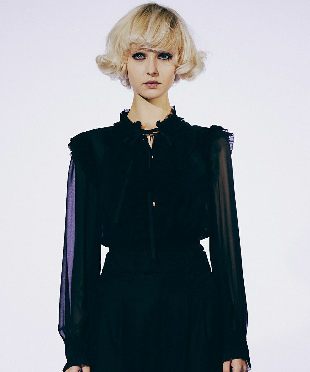 Sov. / ギャザーフリルデザインブラウス TOPS Night STORE | ダブル