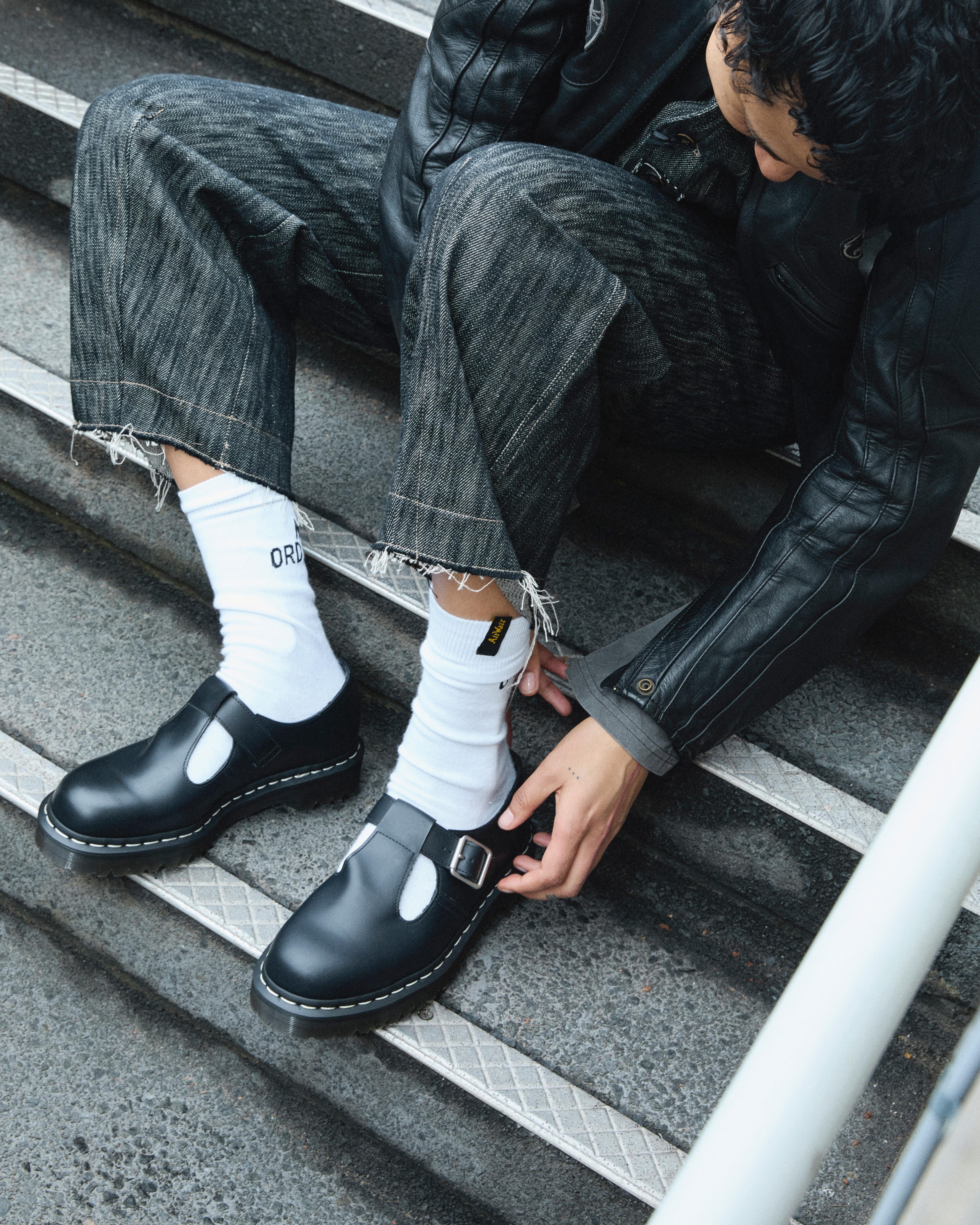 Polley White Stitch Bex Smooth Leather Mary Jane Shoes | Dr