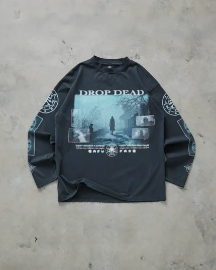 Drop Dead Born Sorry Washed Black T-Shirt - Drop Dead