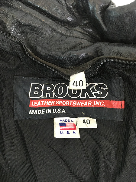 古着 70s USA製 BROOKS 本革 レザー ダブル ライダース ジャケット 40