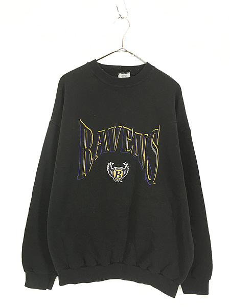 古着 90s USA製 NFL Baltimore Ravens レイブンズ 刺しゅう スウェット
