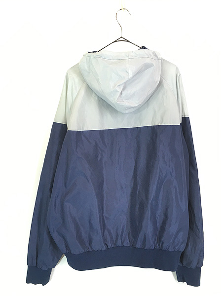 古着 80s NIKE 紺タグ ワンポイント グレー×紺 バイカラー ナイロン