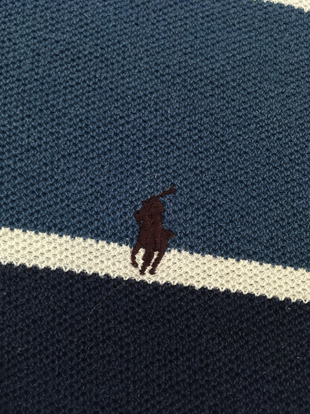 古着 90s USA製 Polo Ralph Lauren マルチ ボーダー コットン ニット
