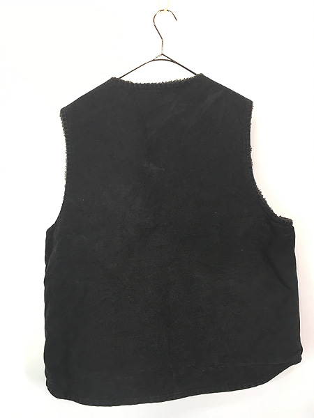 古着 Carhartt 裏ボア ブラック ダック Vネック ベスト L 古着 - 古着