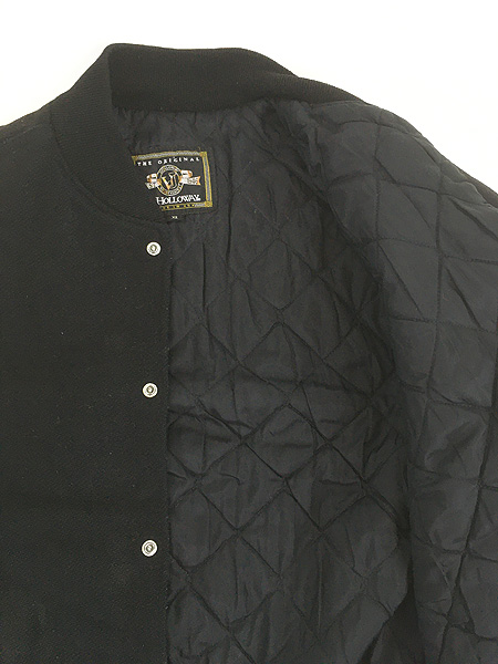 古着 00s USA製 Holloway 本革 レザー メルトン ウール スタジアム
