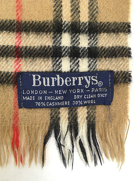 雑貨 古着 90s England製 Burberrys バーバリー チェック カシミア
