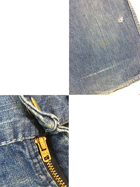 古着 60s USA製 Oshkosh B'gosh 縦落ち インディゴ デニム ワーク