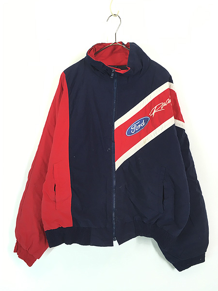古着 90s USA製 Ford Racing フォード レーシング パデット ナイロン