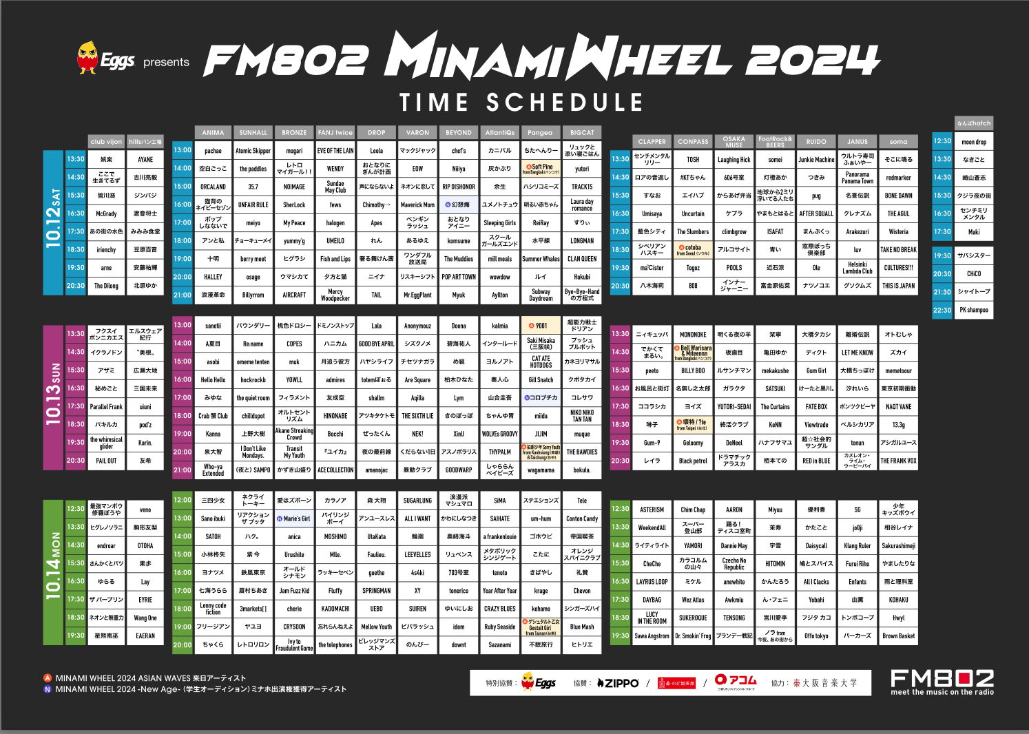 FM802 MINAMI WHEEL 2024」@大阪・ミナミのライブハウス20ヶ所