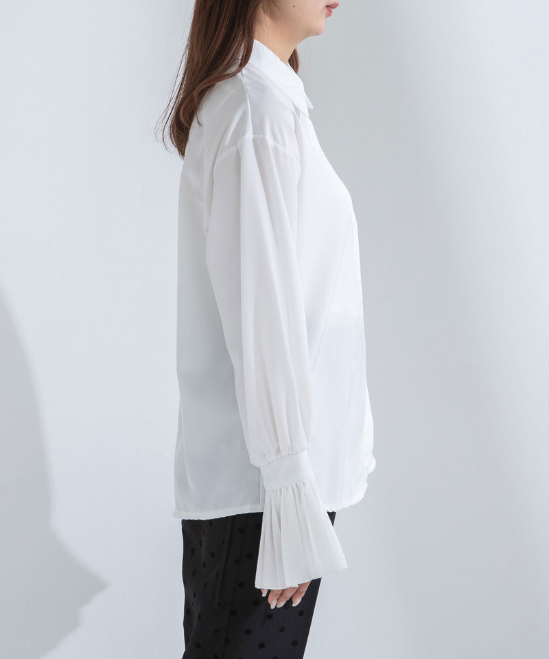 プリーツフレアスリーブブラウス – レディースファッション通販の夢