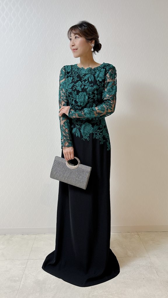 TADASHI SHOJI タダシショウジ バイオレット長袖ロングドレス