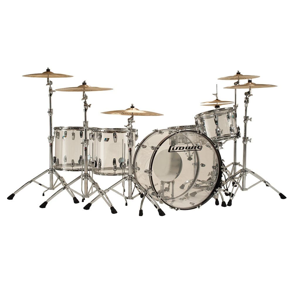 Ludwig Vistalite 5pc Zep Drum Set Clear