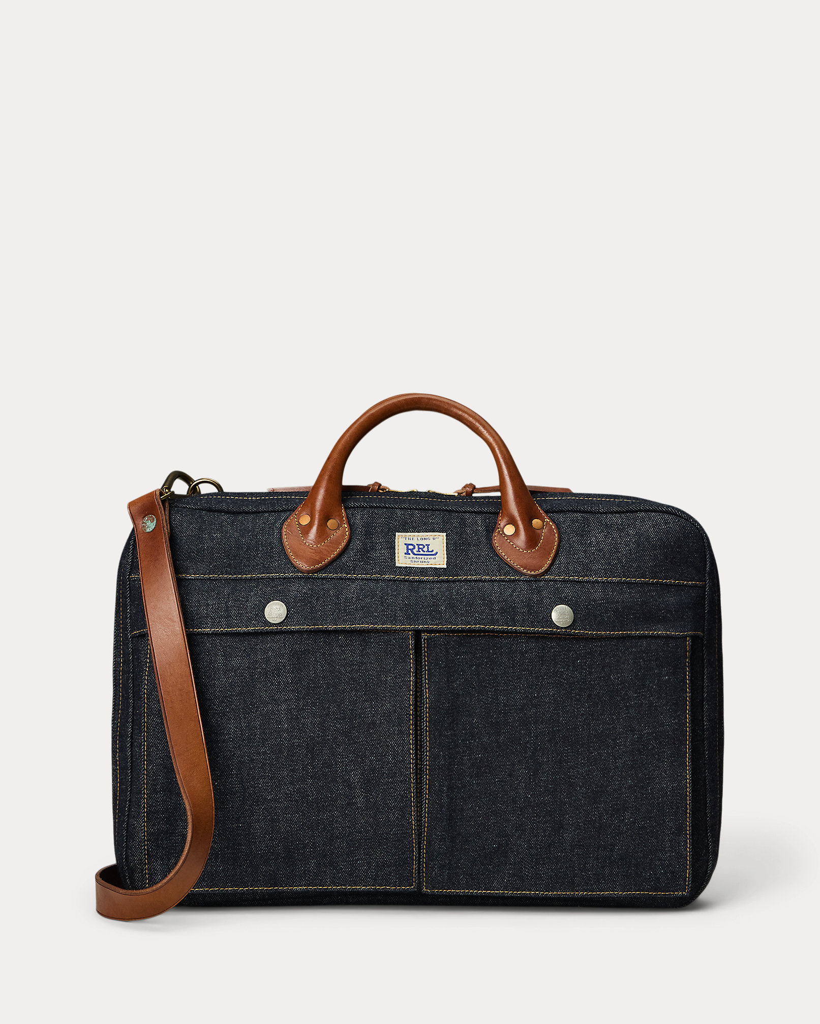 レザートリム インディゴ デニム ブリーフケース | ラルフ ローレン