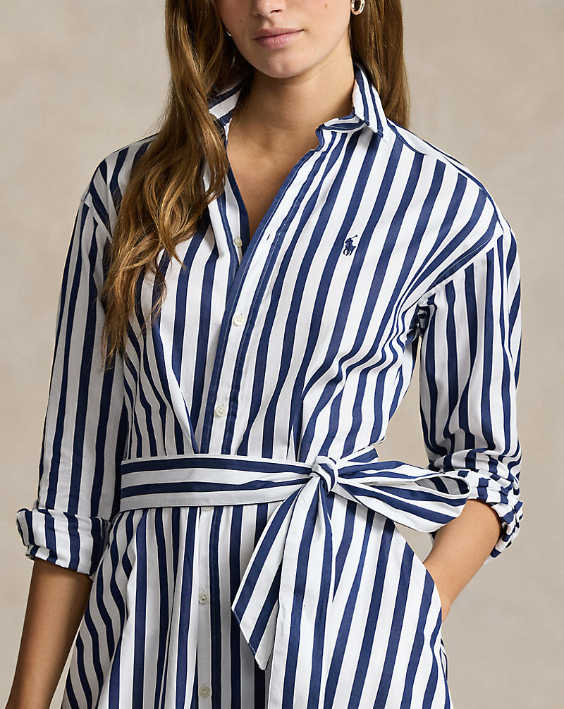 ベルテッド ストライプド コットン シャツドレス | ラルフ ローレン