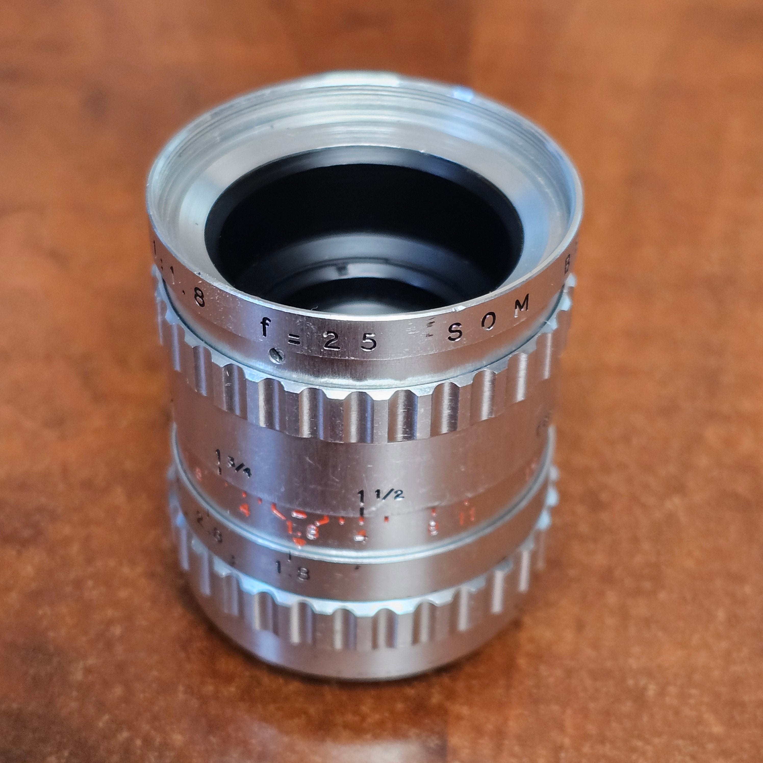 Som Berthiot Cinor P 25mm f/1.8 C-Mount Lens S# T42954 – Du-All Camera