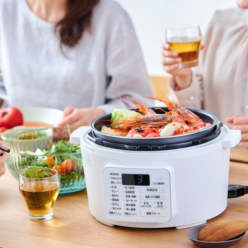 新品未使用品】アイリスオーヤマ 4.0L電気圧力鍋PC-MA4-W 白 IRIS