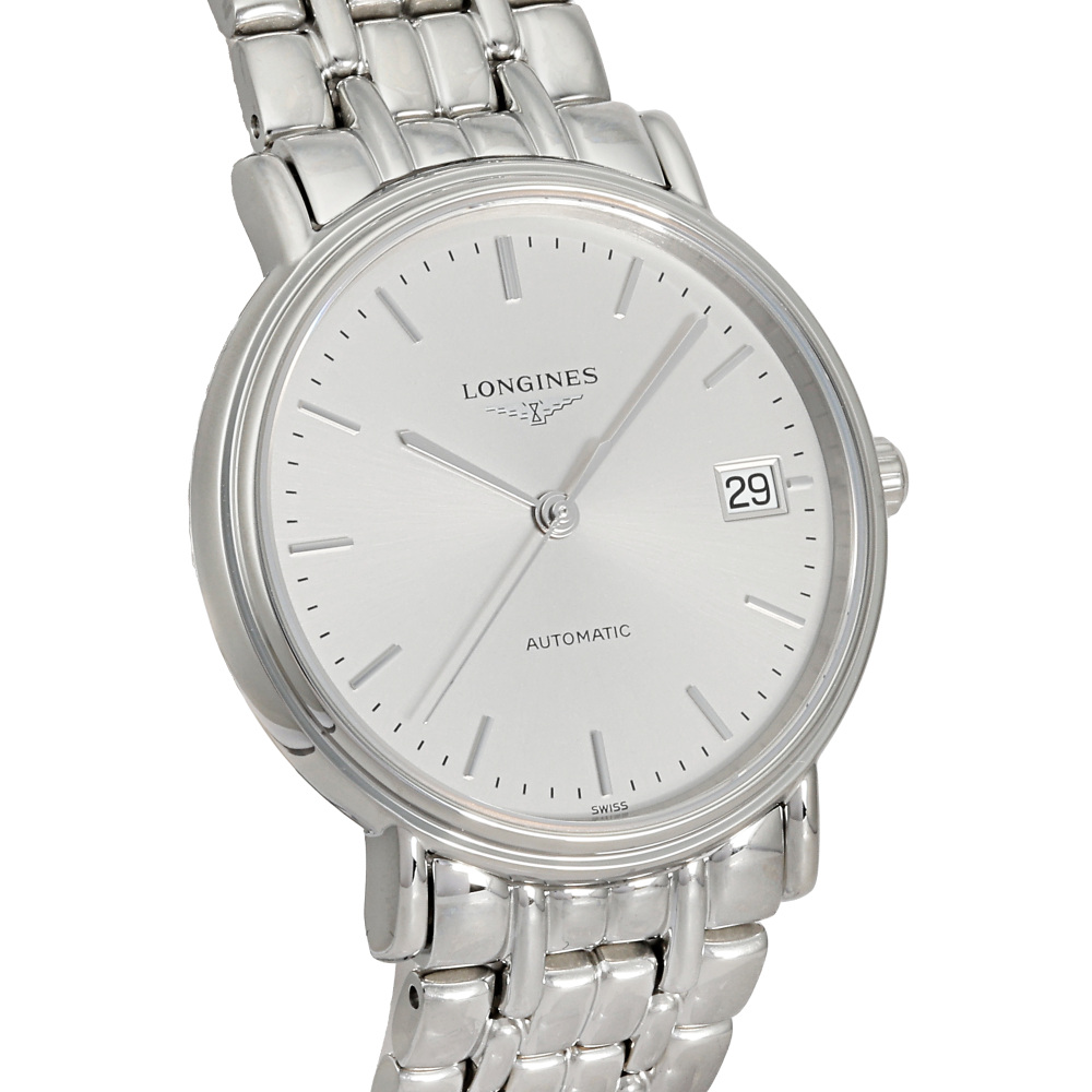 新品] ロンジン プレザンス L48214726グレー ステンレス デイト表示