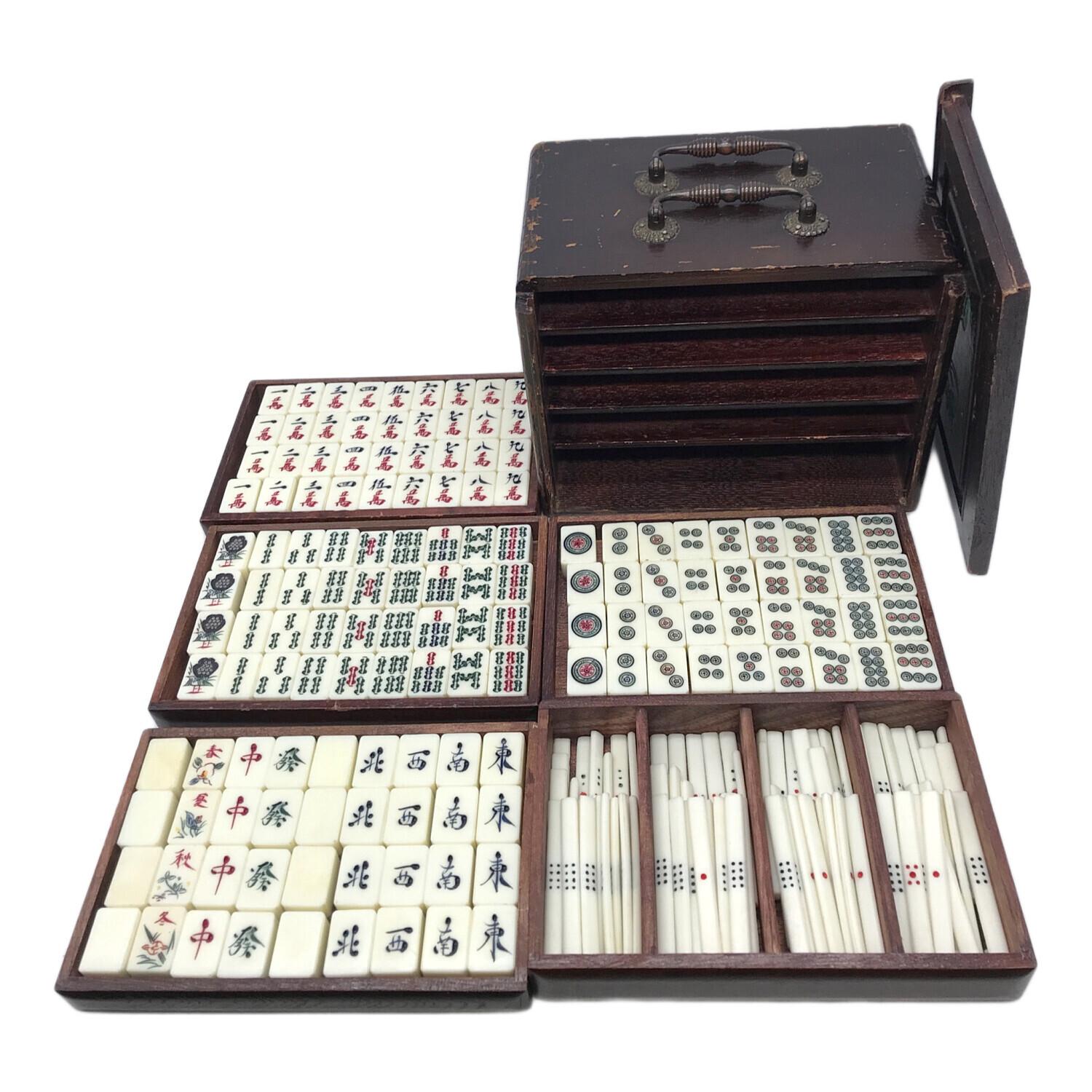 昭和レトロ 麻雀セット 木箱｜トレファクONLINE