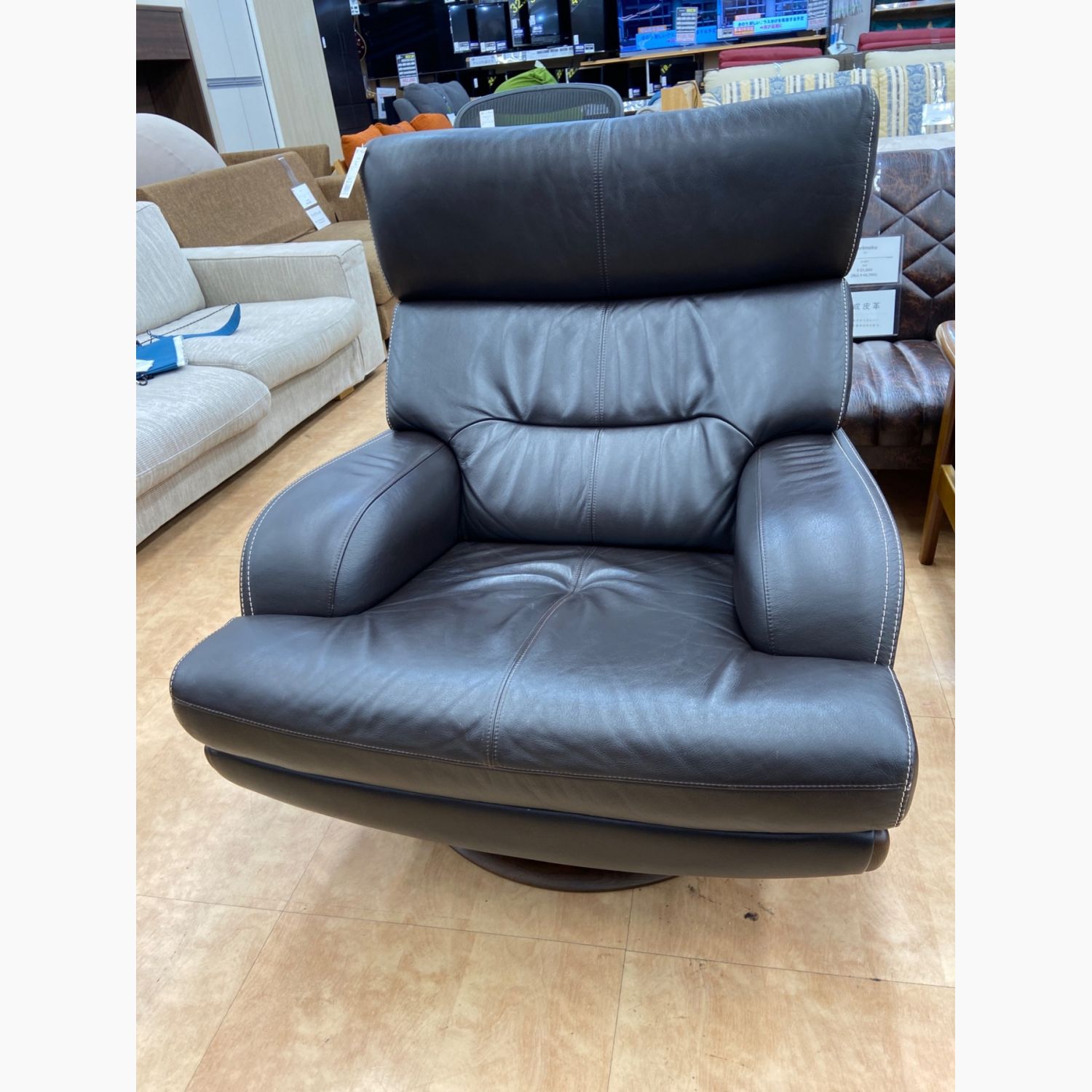 カリモク 「ディレトーレ」 本革1人掛けソファ 1Pソファ/パーソナル