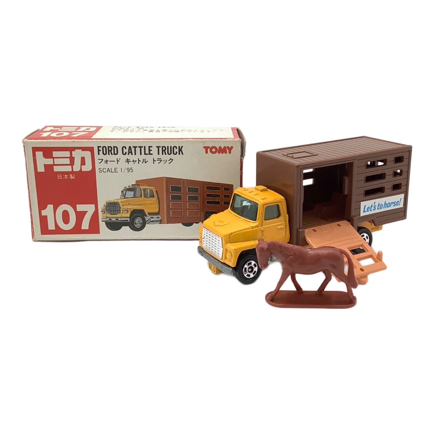 TOMY (トミー) トミカ NO.107 フォード キャトル トラック 赤箱 馬