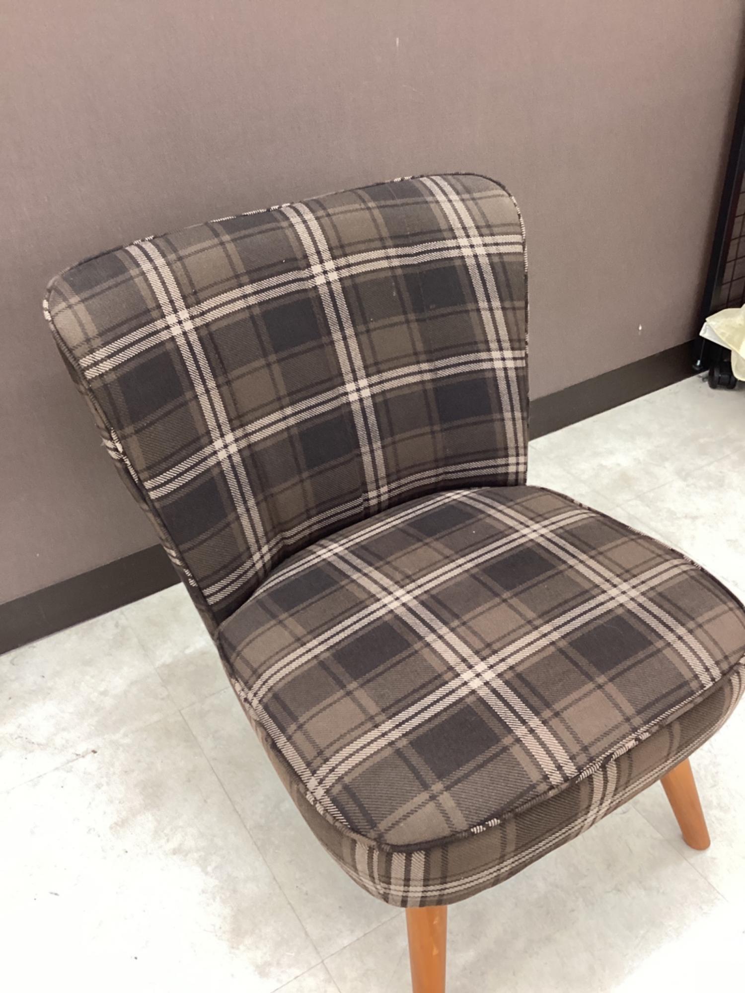 UNICO (ウニコ) 1人掛けソファー ブラウン×マルチカラー チェック柄