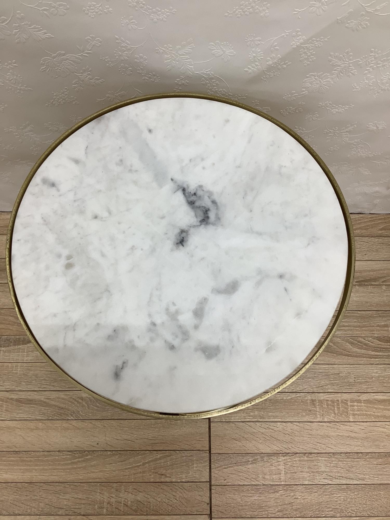 ZARA HOME (ザラホーム) ネストテーブル ホワイト×ゴールド 2点セット