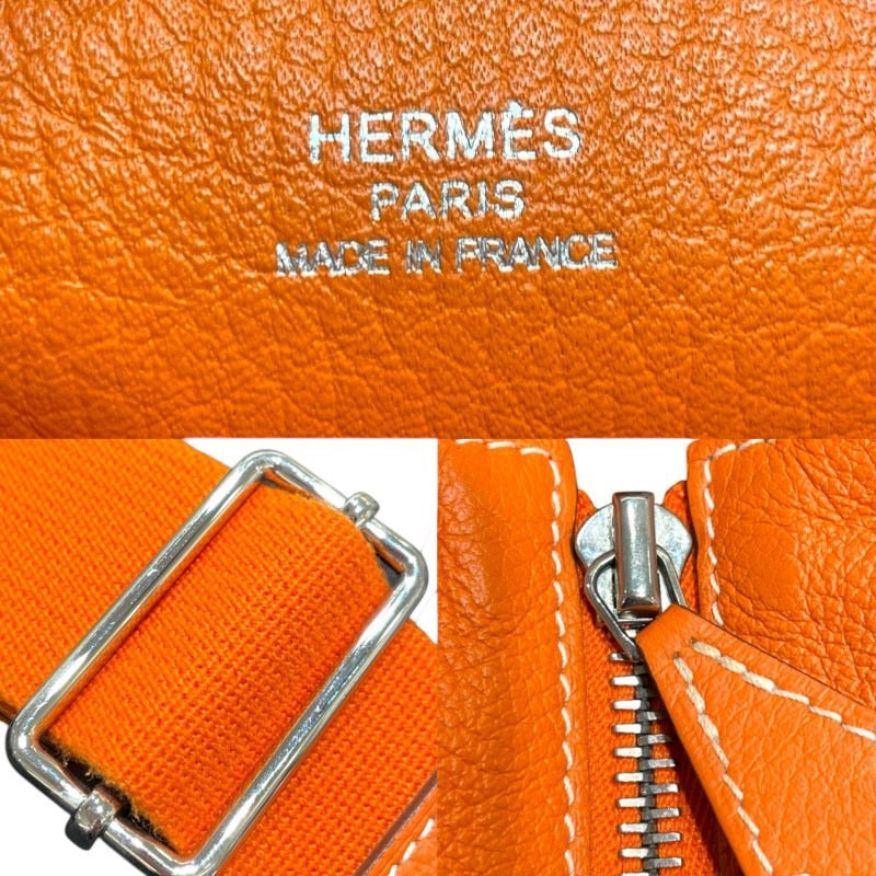 エルメス HERMES グッドニュースPM □O刻印 オレンジ シルバー金具