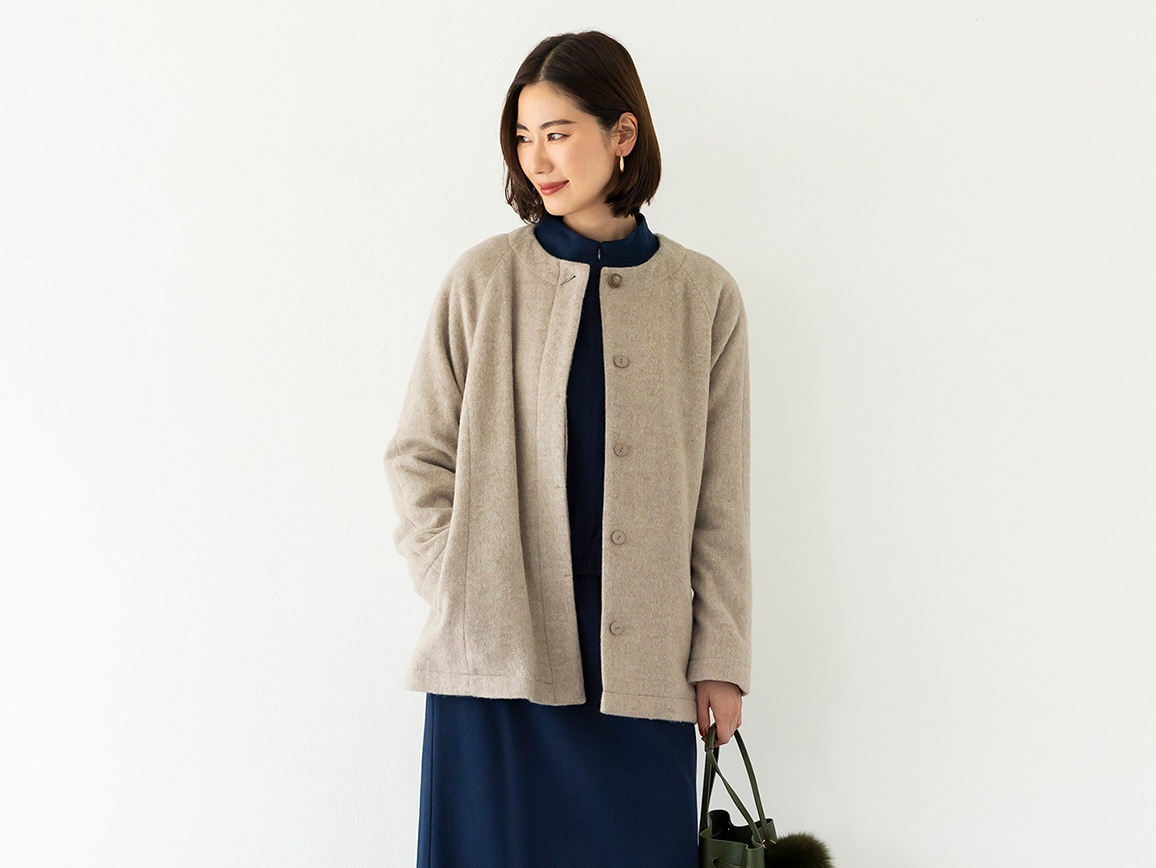 サスティナブルウールハーフコート(02_M 24_ベージュ): ｜ カタログ
