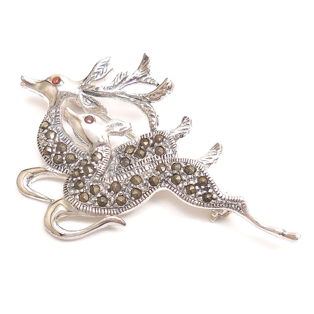 entiere アンティエーレ ブローチ トナカイ 2頭 ペア シルバー925