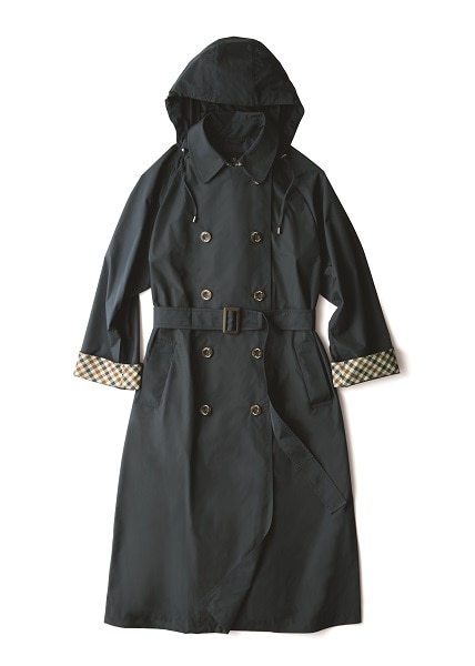 Aquascutum ネイビー ダブルJAL機内販売レインコートアクアスキュー