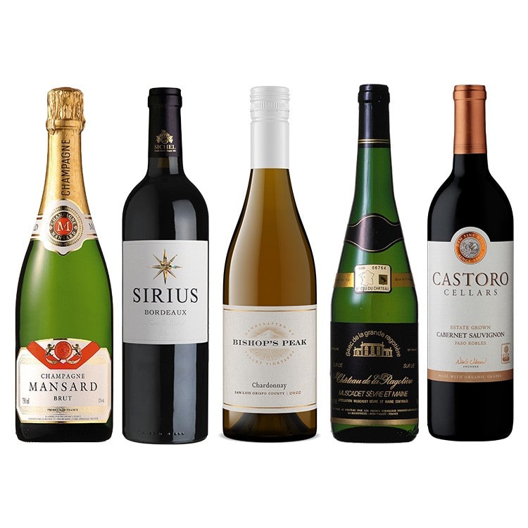 国内線JALファーストクラス採用シャンパーニュ入り 赤白泡 5本セット