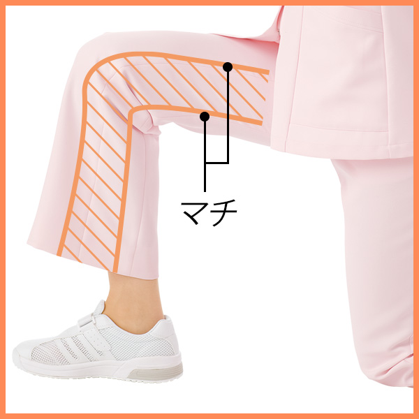 レディースLL ミドリ安全 楽腰パンツ ナースウェア ベルト付 VEM60