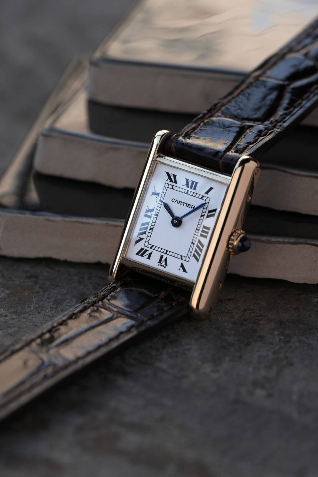 カルティエ/タンクルイカルティエSM/SWISSホワイトローマンダイヤル