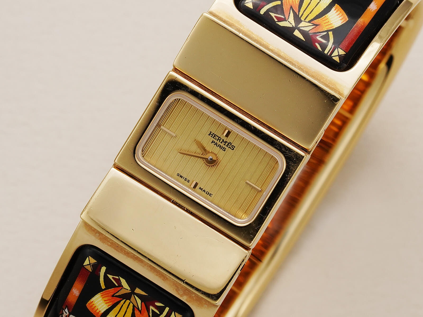 エルメス/バングルウォッチ/ロケ/ゴールドダイヤル/Hermes/Bangle