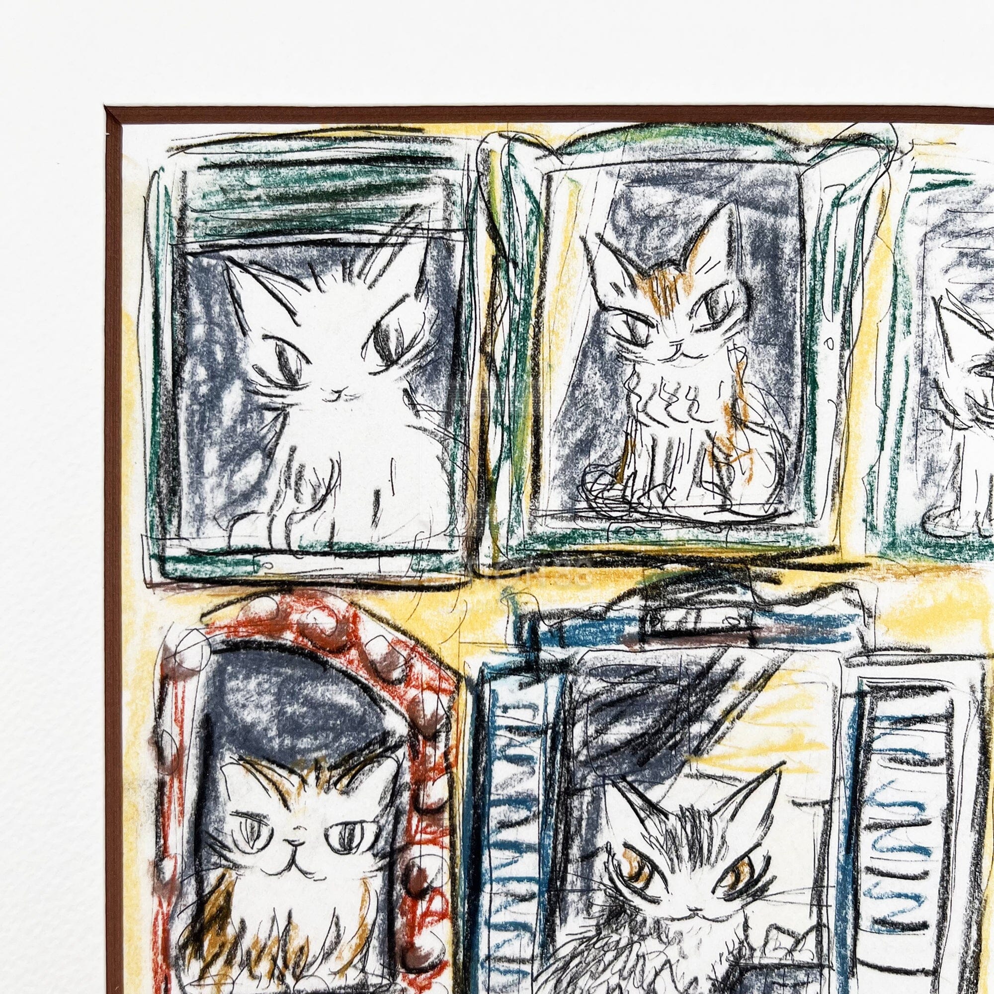 猫のダヤン 88グラフ「コンテ・裏町の窓」/池田あきこ（直筆サイン入り