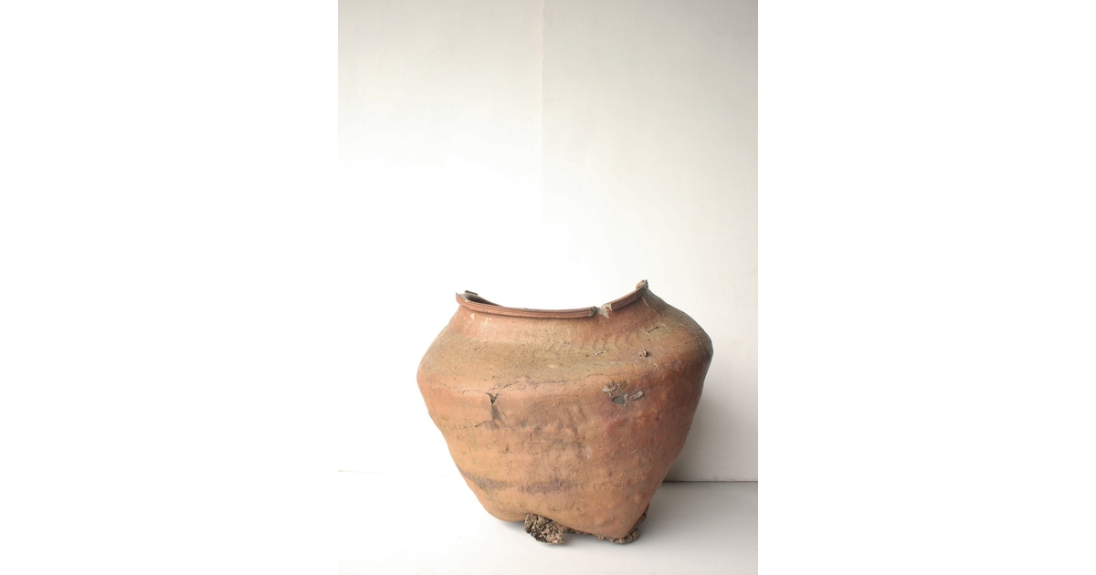 鎌倉期 常滑焼 大甕 破れ壺 P653｜骨董店 のびる 古美術 骨董 和風建具