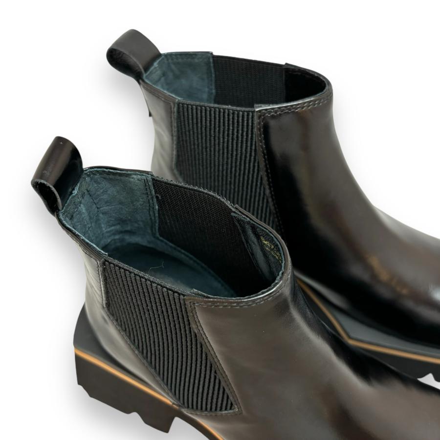 送料無料】MANA マナ サイドゴア ブーツ エッジソール 厚底 本革 靴