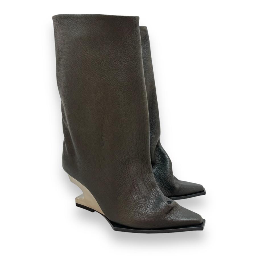 送料無料】MANA マナ ルーズ ブーツ カーブヒール 靴 549021 bl