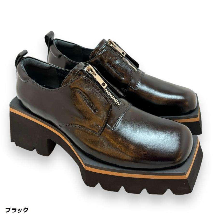 送料無料】MANA マナ シューズ センタージップ エッジソール 厚底 本革